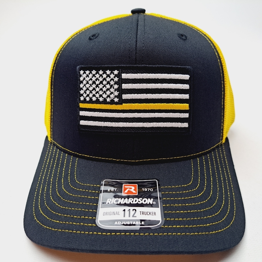 Richardson 112 Thin Yellow Line Flag Hat Tow Truck Operator Embroidered Patch